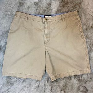 Chaps Flat Front Cotton Shorts Khaki Sz 40